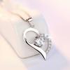 S925 Loving Heart In Sterling Silver Pendant Fashion Heart-Shaped Necklace Pendant Simple Korean European Style Silver Jewelry