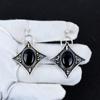 Серьги из натурального черного оникса, старинные серьги из стерлингового серебра 925 пробы, серьги-подвески из серебра в стиле бохо, подарки на день рождения, подарки для нее