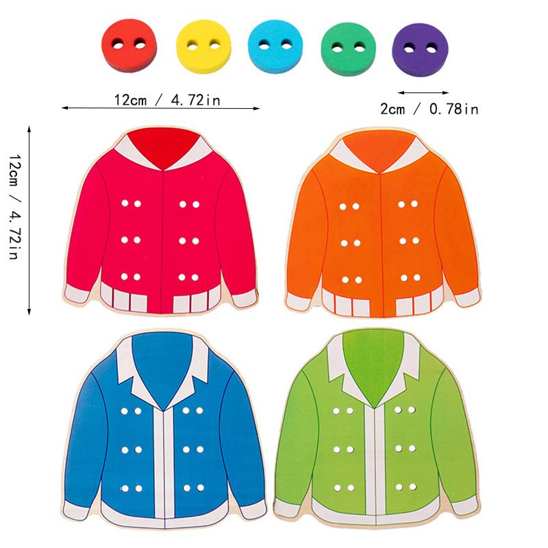 1 пакет Детская одежда для раннего развития Продевание нитки Пуговичная игра Учебные пособия для обучения жизненным навыкам Шитье Тренировка с пуговицами Детская доска Игрушка Сделай сам