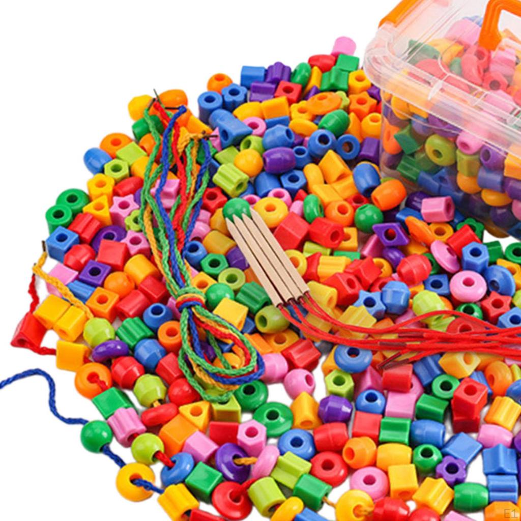 Набор бусин для шнуровки, блок для развития мелкой моторики, игрушка для детей 3, 4, 5 лет, 160