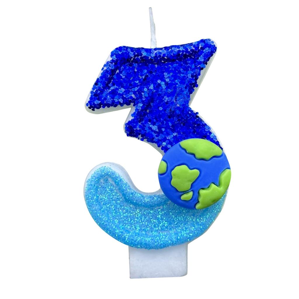 1 шт. Детские свечи на день рождения с цифрами 0-9, синие свечи в виде футбольного мяча на день рождения для мальчика, украшение для торта на вечеринку