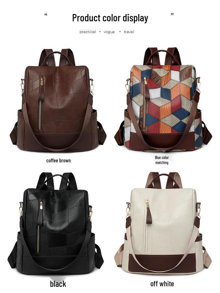 2024 Новая Мода Женский Ретро Рюкзак Большой Вместимости, Универсальная Повседневная и Простая Сумка на Одно Плечо