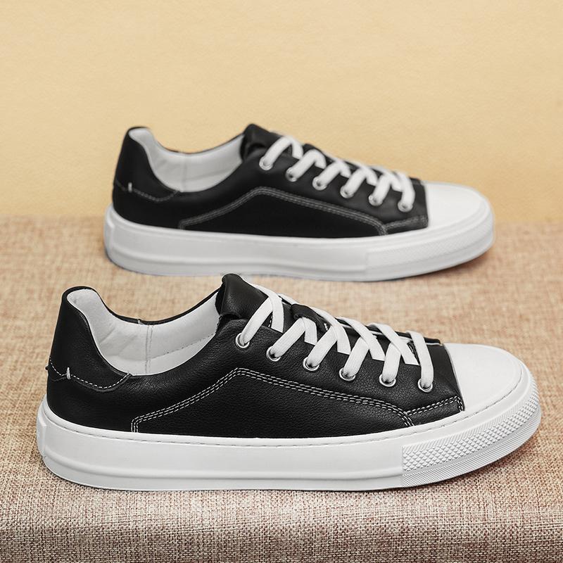 Мужские кеды для скейтборда из натуральной кожи, мужские удобные универсальные повседневные спортивные туфли для скейтборда, весенняя мода, дышащие кроссовки для ходьбы