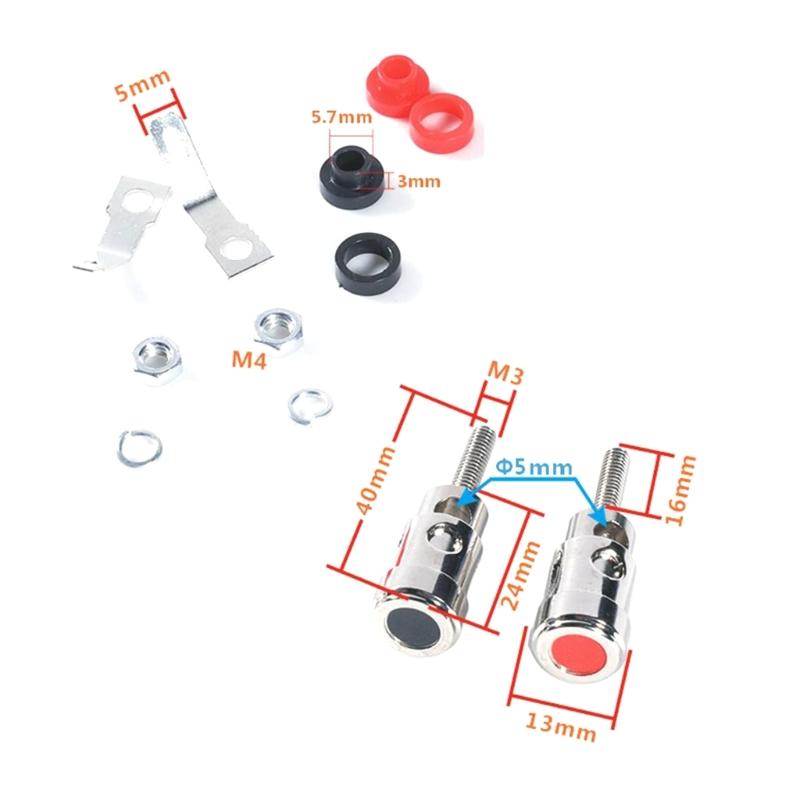 1 Pair Binding Post Connectors Grounding Column for Speakers Wire Connection Loudspeaker Cable Connectors Plugs
