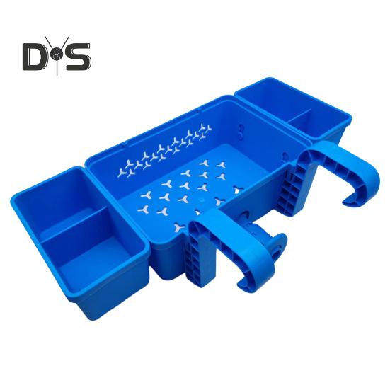 Poolside Storage Organizer with Hook Cup Holder Pool Storage Basket for Above Ground Pools Large Capacity Pool Accessories Holder for Most Frame