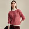 Zhaojun Women's Cable Knit Pure Cashmere Semi-High Neck Sweater