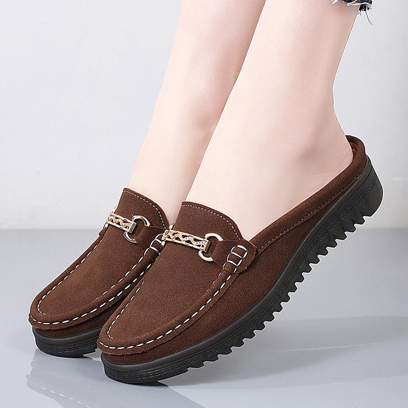Женские тапочки на плоской подошве, мокасины для вождения, повседневные летние прогулочные туфли в стиле минимализма для мам, большой размер
