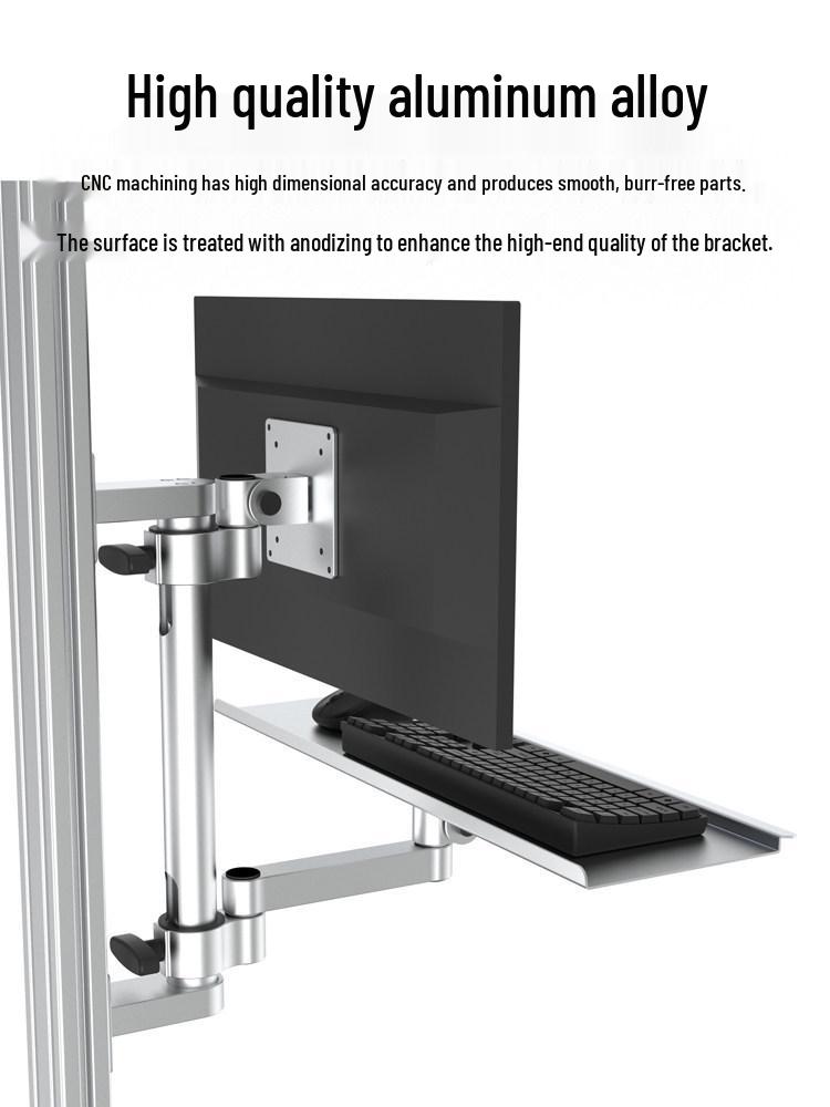Industrial Wall-Mount Monitor & Keyboard Stand - Aluminum Alloy Mechanical Arm
