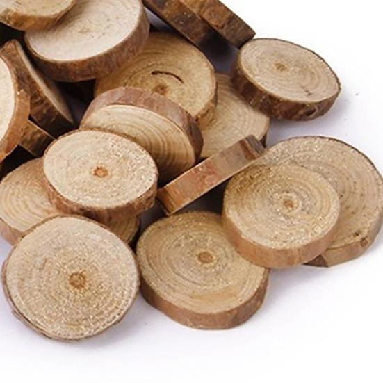 100 Pcs Wood Log Slices Mini Wooden Discs for DIY Crafts Room Wedding Decor