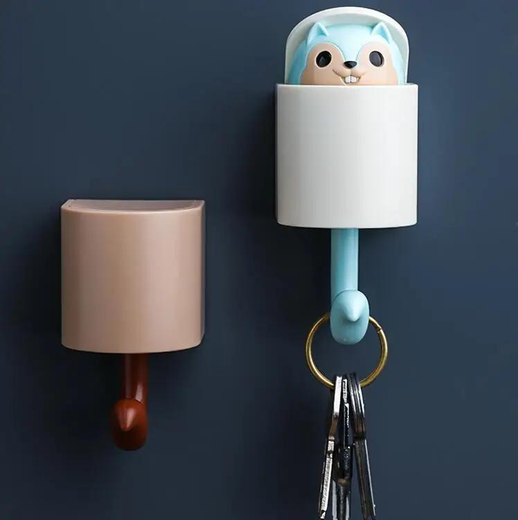 1 шт. Крючок-белка Вискозный крючок Без пробивания Бытовой Мультяшный Милый Декоративный Крючок для ключей на дверь Крючок для одежды