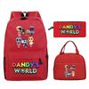 Новый мерч игры Dandy's world, персонализированная печать, школьный рюкзак из трех предметов для начальной и средней школы
