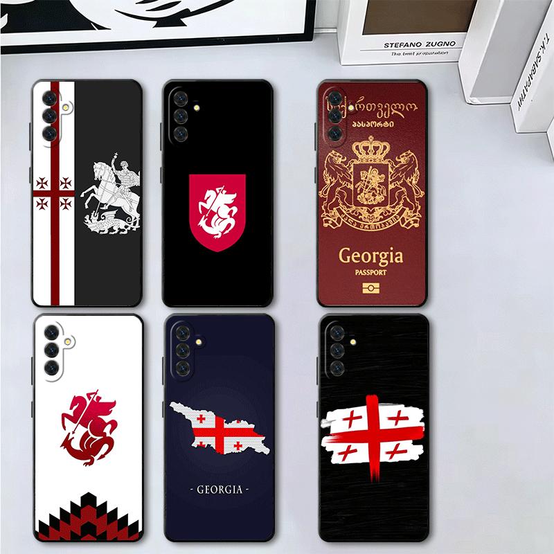 Georgia Passport Flag Soft Phone Case for Samsung A17 A37 A57 A16 A26 A36 A56 A15 A25 A35 A55 A14 A24 A34 A54 A13 A23 A33 A53 A5