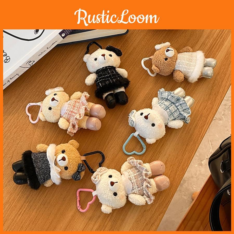 Милая Маленькая Плюшевая Игрушка Медведь с Коротким Искусственным Мехом для Подарка и Декора