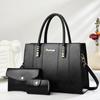 New Model Mother Bag Splicing Color Contrast Large Capacity Handbag Fashion Simple Single Shoulder Crossbody Temperament Mother Bag