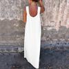 Women Dress 3D Rose Decor Shoulder Strap Sleeveless Pleated Slip Dress Loose Solid Color Backless Maxi Dress for Beach Party Datings