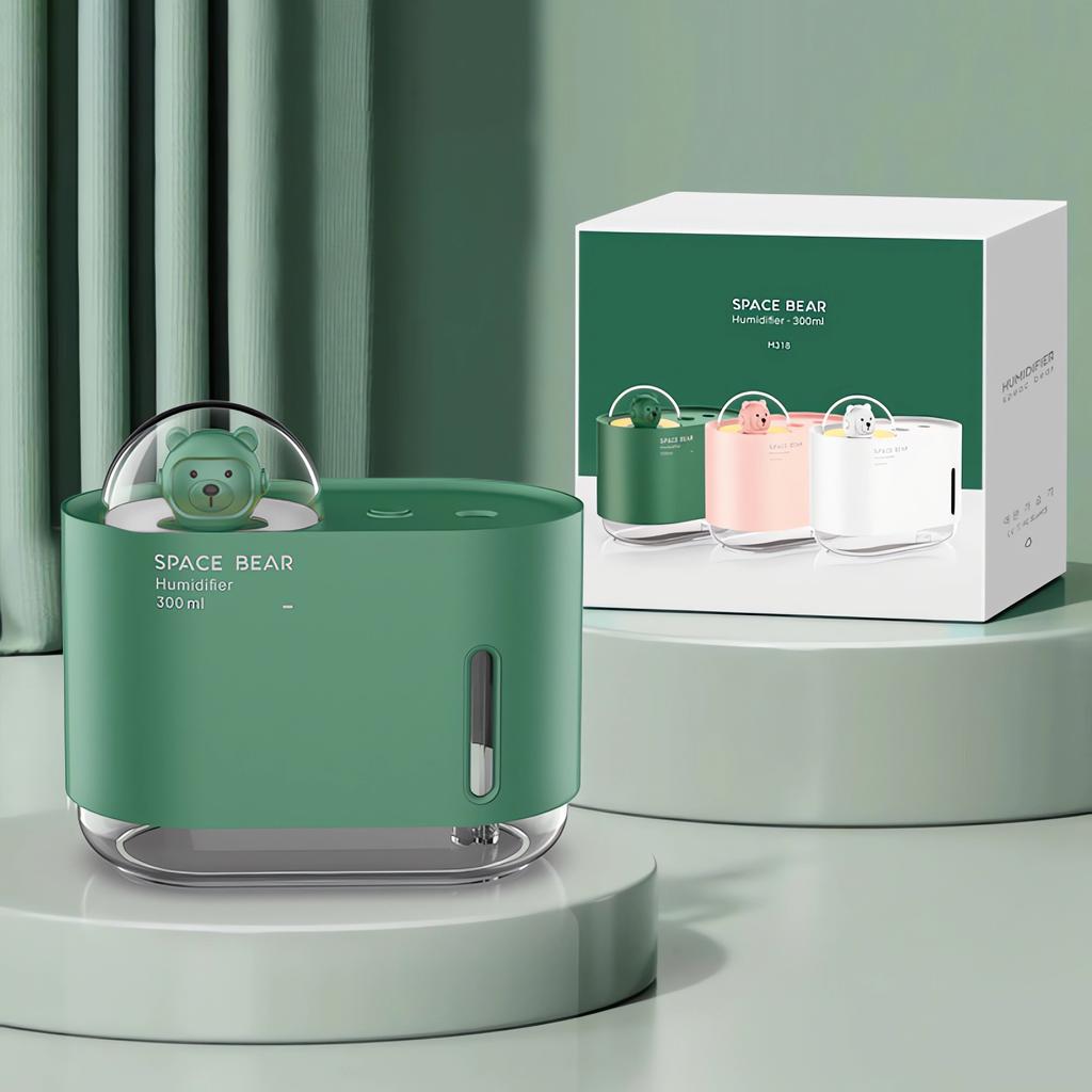 Новый увлажнитель воздуха Space Bear, цветной атмосферный светильник USB, настольный, для спальни, для установки в автомобиле, портативный, креативный, спрей для ароматерапии