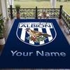 Custom Name West Bromwich Albion Crystal Velvet Floor Rug Personalized Text Soft Carpet Home Decor