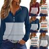 Women's T Shirt Print Button Long Sleeve Daily Weekend Fashion Basic V- Neck Regular Top