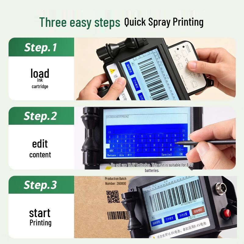 Deli GE108I Handheld Smart Inkjet Printer