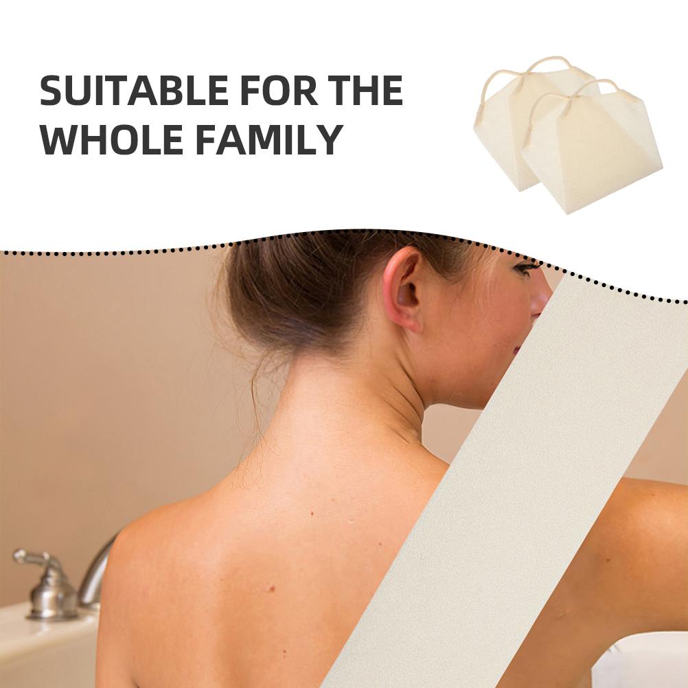 2Pcs Stretchable Scrubbing Towel Beige Deep Cleansing Body Washcloth Exfoliating Shower Loofah Washcloth For Family