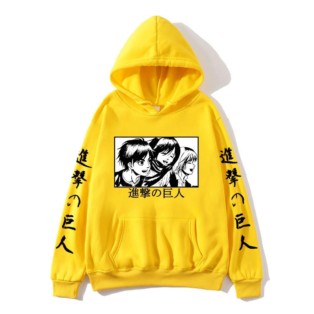 Атака титанов толстовка Эрен Йегер толстовка Микаса Акерман пуловеры аниме графика толстовка больших размеров женские толстовки одежда