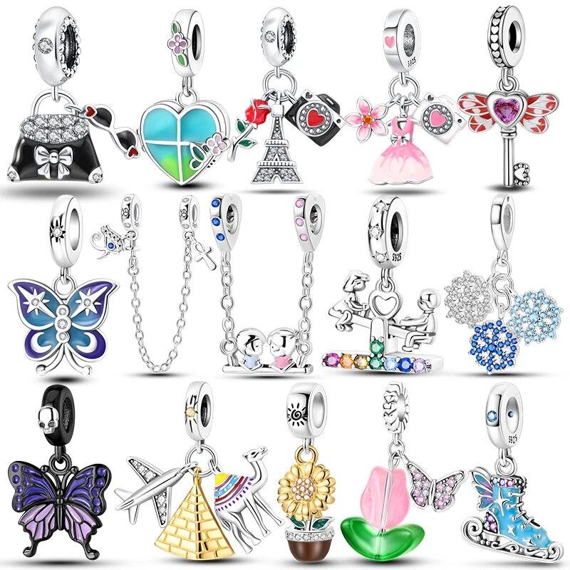 925 Серебряных Подвесок Планета Бабочка Для Паспорта Новый Оригинальный Браслет Изготовление Домашнего Торта Звезда Шарик Для Ювелирных Изделий DIY