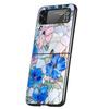 Цветочный мрамор Геометрия Чехол для телефона Для Samsung Galaxy Z Flip 3 4 5 6 7 Жесткий Складной ПК Для Samsung Z Flip3 Flip4 Flip5 Чехол