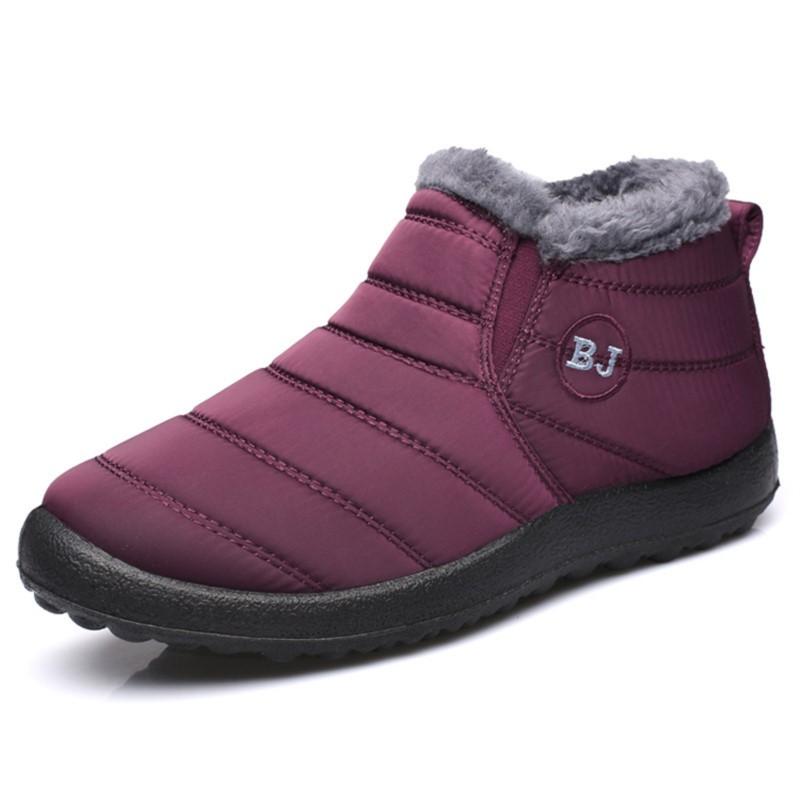 Женские сапоги Slip On Зимние сапоги Трендовая зимняя обувь для женщин Ботинки Короткие водонепроницаемые зимние меховые сапоги Ботильоны Feminina