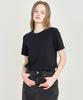 BASIC HOUSE Women'S Stretch Round Neck Regular Fit Short Sleeve T-Shirt Black