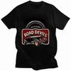 Vintage  Road Devils Car T Shirt Men Summer New Arrival O-neck Industrial Style  DIY Black T-shirts   Leisure