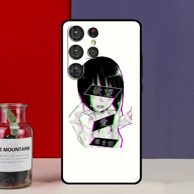 Грустная японская эстетическая арт funda чехол для Samsung Galaxy S25 Ultra S9 S10 S20 S22 Plus S21 FE S23 S24 Ultra чехол для телефона