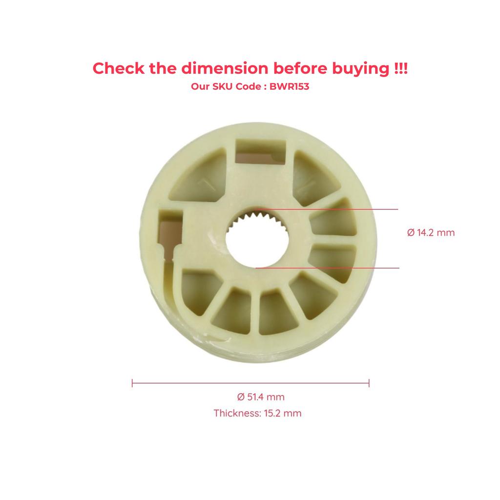 BROSS BWR153 Electrical Power Window Regulator Wheel, Rear or Front Left Door for VW Caddy Polo Classic 1994-2002; Seat Cordoba