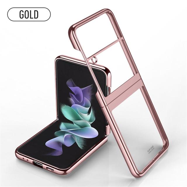 Для Samsung Galaxy Z Flip 4 3 Flip4 Чехол Роскошный Гальванический Прозрачный Цветной Складной Противоударный Защитный Жесткий Чехол