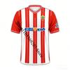 UD Almeria Футбольная Майка 3D Печать Красно-белая Полосатая Футбольная Рубашка Быстросохнущая Дышащая Спортивная Футболка Для Мужчин Тренировочная Одежда