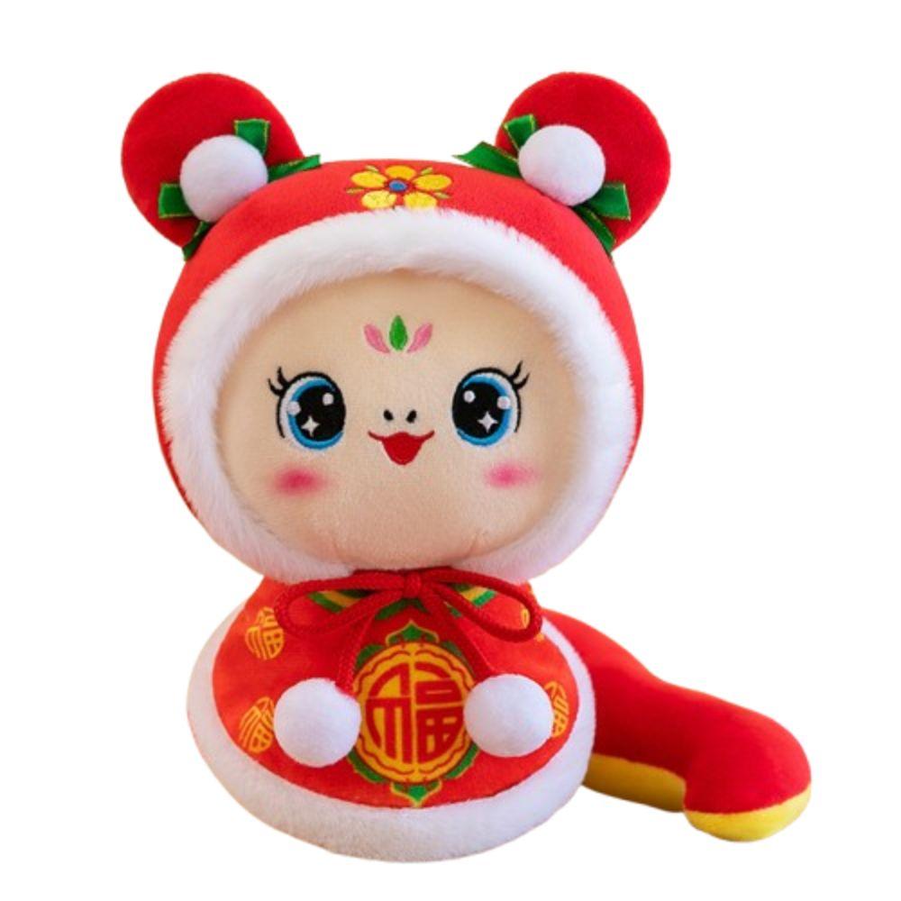 Благословение года змеи плюшевая игрушка китайский стиль счастливая змея кукла брелок подарки на день рождения