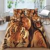 2023 New Style Animal 3D Printing Adults Bedclothes Comforter Duvet Cover Tiger Pattern Bedding Set Pillowcase King Size Double Size