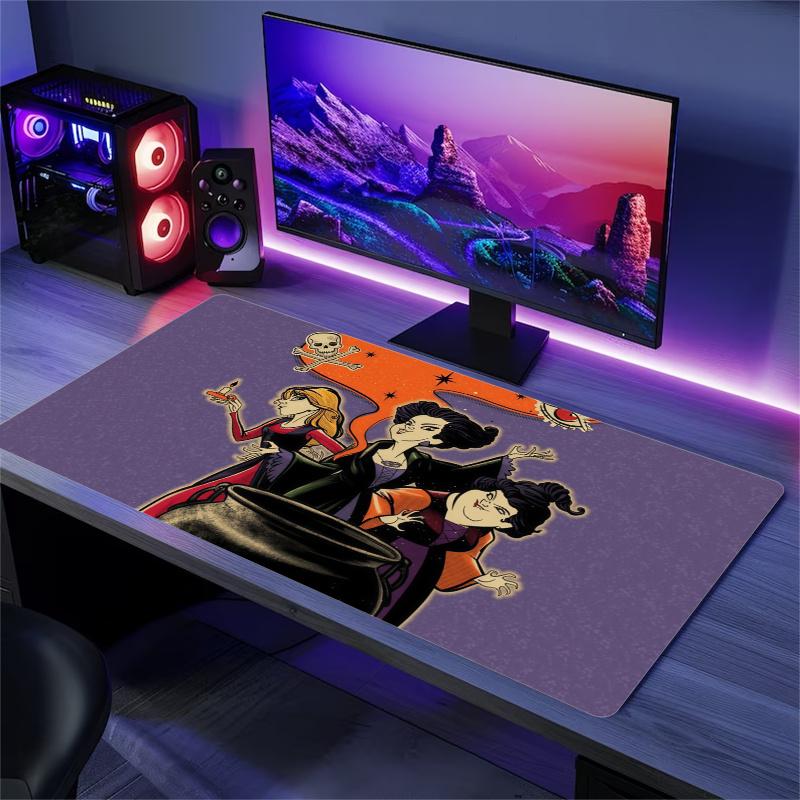Hocus Pocus Mouse Pad, Large Gaming Desk Mat, Non-slip XXL Mousepad for Laptop & Tablet, Mini PC Playmat with Stitched Edges