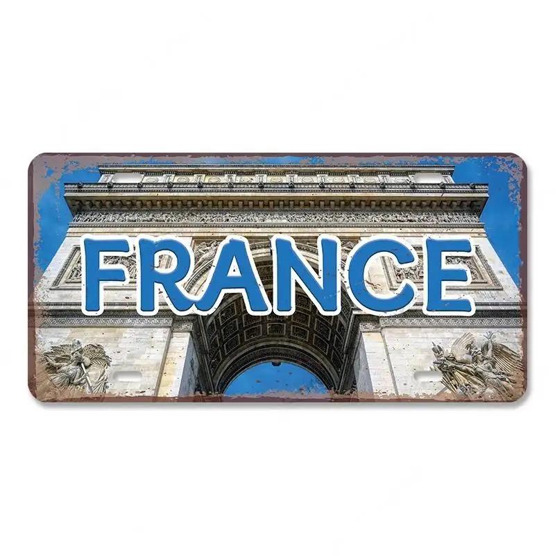 Винтажный кантри столица номерной знак металлические знаки ретро Америка Франция Бразилия металлический плакат пещера человек кафе бар паб настенный декор