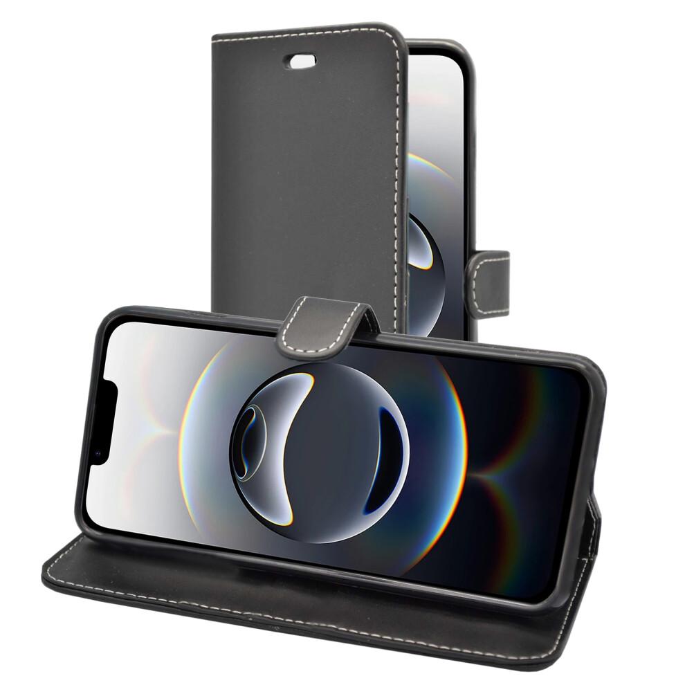 (Black) For iPhone 16e Wallet Flip PU Leather Phone Case
