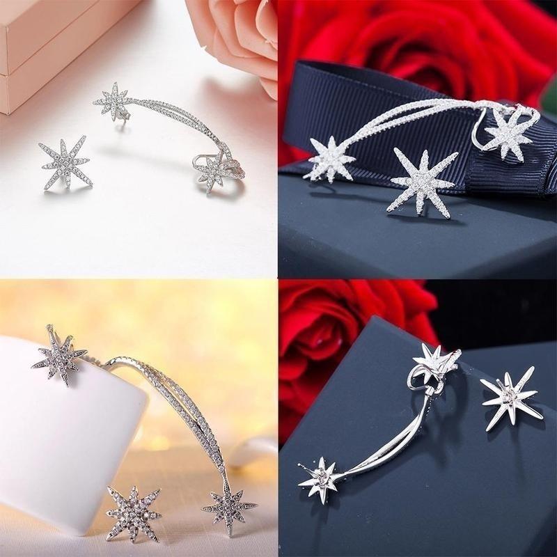 Корейская модная бижутерия Асимметрия Снежная клипса Наушник Личность Преувеличенное ухо Модная бижутерия Оптовая продажа Серьги Аксессуары