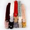 Fluffy Pompoms Warm Cross Scarf Plush Neck Warmer Fashion Neckerchief Wrap  For Women Girls