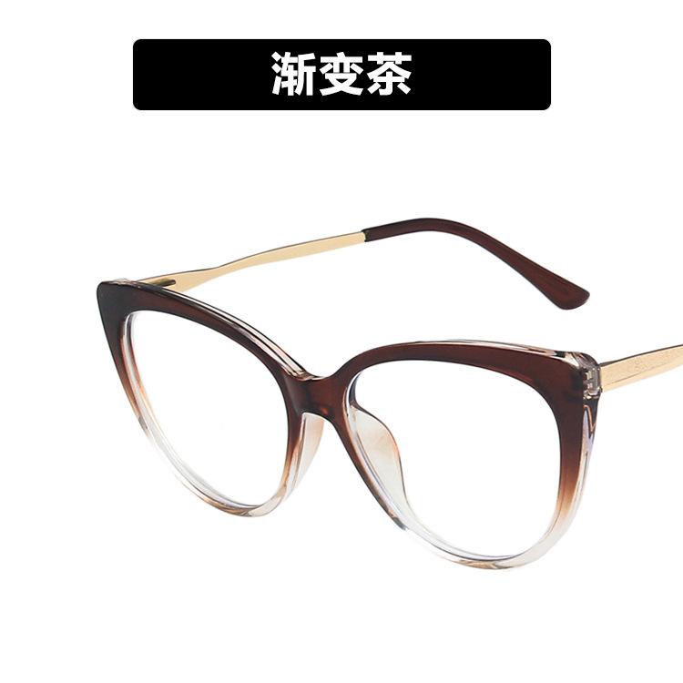 Tr90 Anti-Blue Cat Eye Retro Glasses Frame 2021 Personalized Flat Glasses Metal Trend Glasses Frame