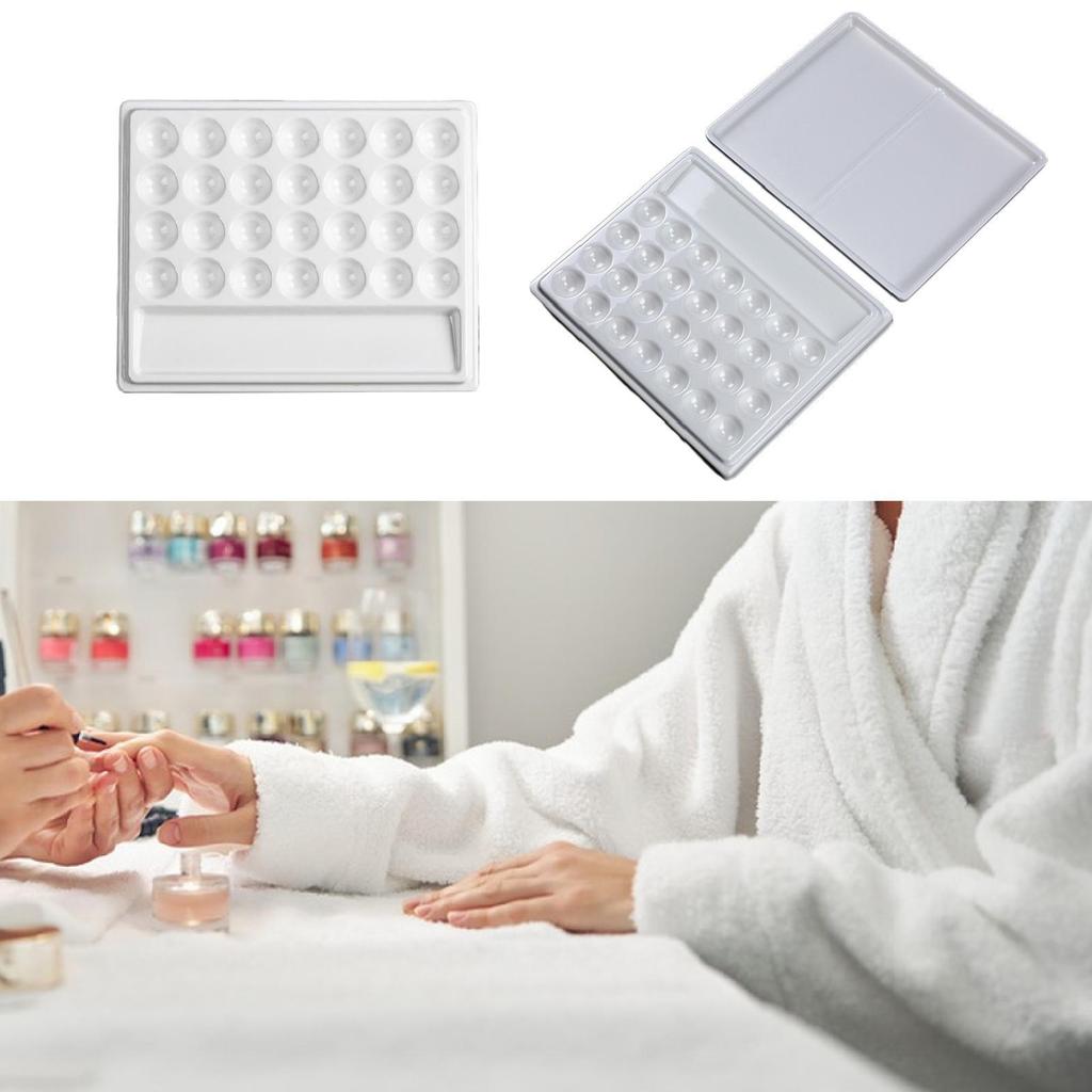 28 Wells Paint Palette Supplies Imitation Porcelain Rectangular Painting Mixing Tray for Painting Artists Oil Paints