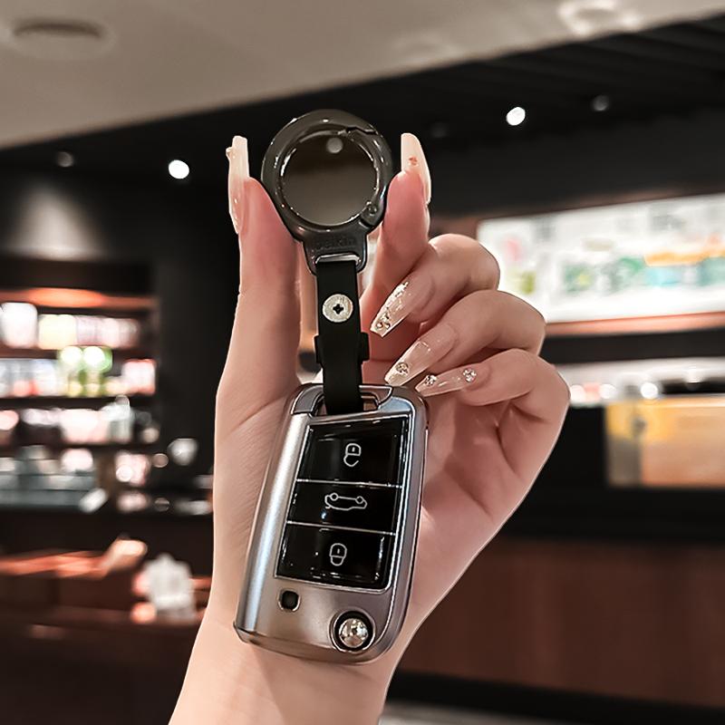 Fashion TPU Car Flip Remote Key Case Cover Holder Shell Fob For VW Volkswagen Golf 7 MK7 Tiguan MK2 Auto Keychain Accessories xc6