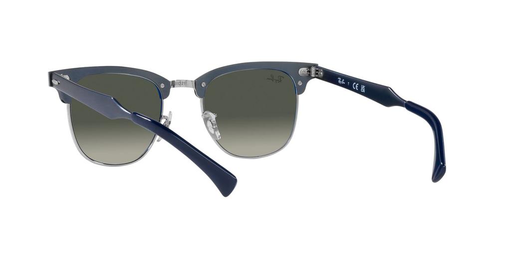 RB3507 Clubmaster Aluminum Brushed Blue on 51 Ray-Ban Sunglasses, 924871, Silver,