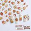 3D Милые наклейки для ногтей с медведями и мороженым с романтическими сердечками