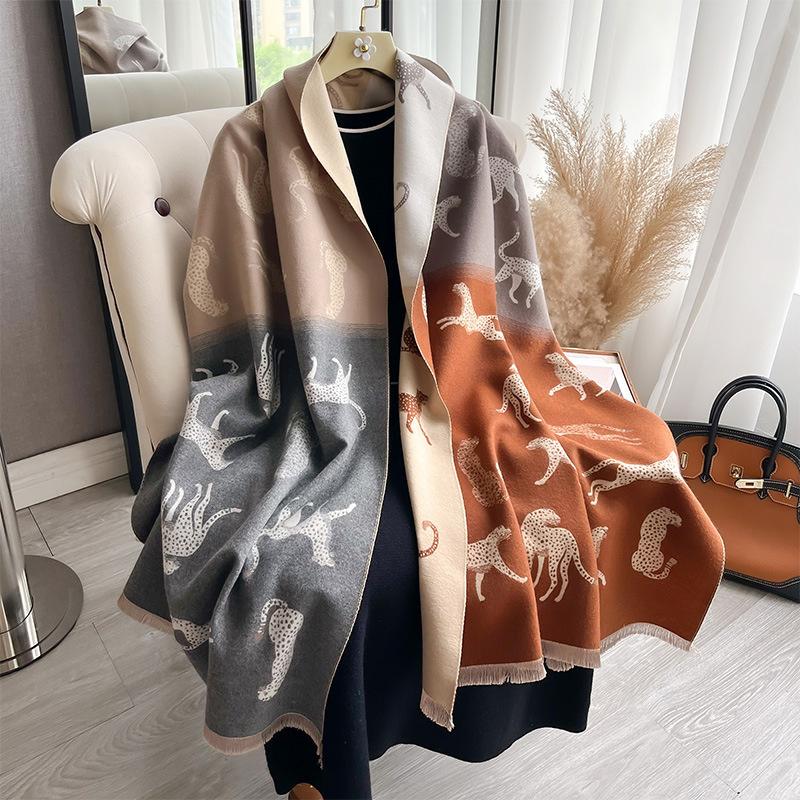 Роскошный дорожный пончо, теплый кашемировый шарф, женский плотный плед, зимняя шаль Bufanda с принтом, новые накидки, пашминовые женские палантины