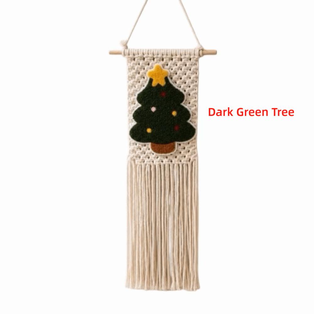 25x60cm Christmas Tree Wall Hanging Woven Texture Mini Wall Hanging Christmas Decoration