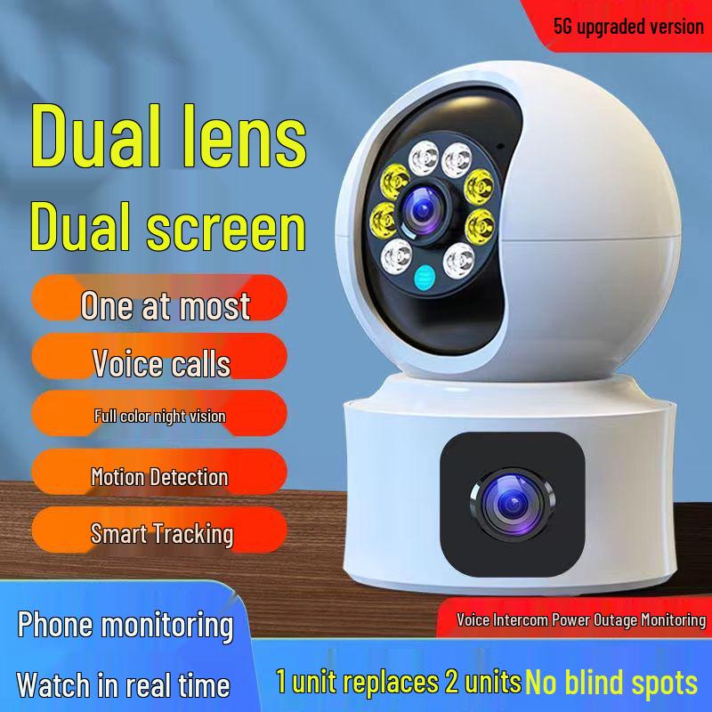 360° Rotating Wireless WiFi Surveillance Camera with Phone Connectivity, Remote Access, Clear Night Vision, and Smart Tracking