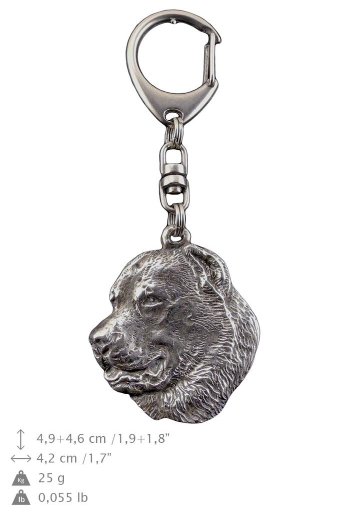 Среднеазиатская овчарка, Среднеазиатская овчарка - посеребренный брелок для ключей с собакой, украшение на сумочку, подвеска на рюкзак от бренда Art-Dog